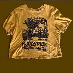 Woodstock Graphic Crop Tee - Yellow